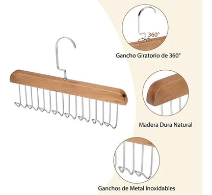 Gancho de madera perchero 360