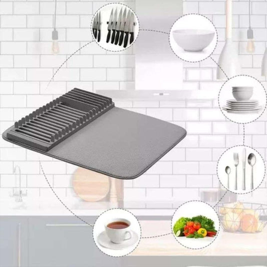 Tapete Escurridor 2 En 1 Con Soporte